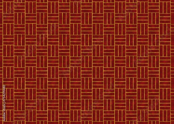 Fototapeta 和柄三崩し　和紙素材_赤