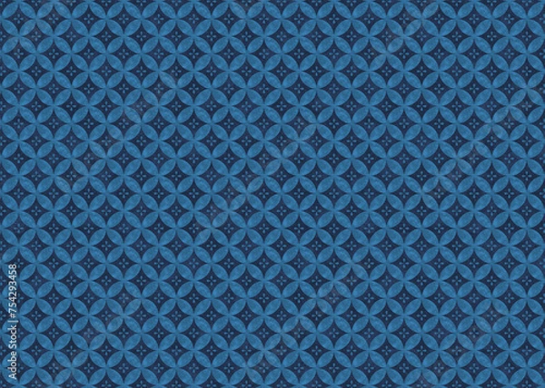 Obraz 和柄七宝　和紙素材_青