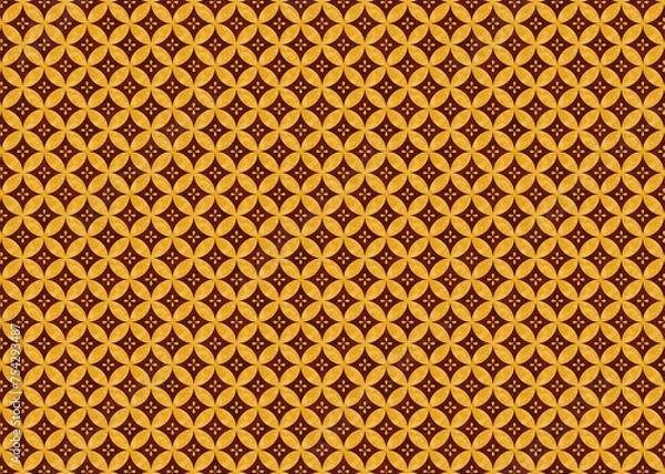 Obraz 和柄七宝　和紙素材_赤×金