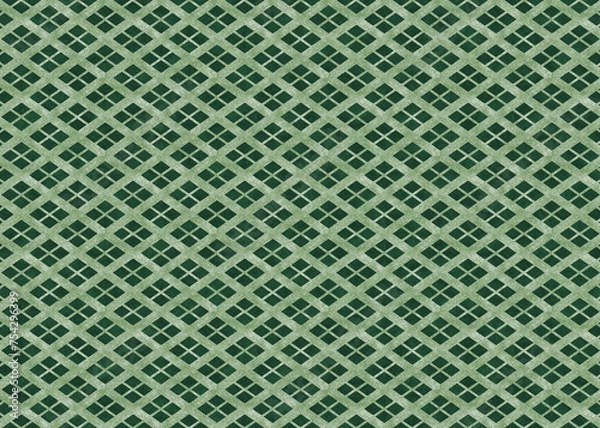 Obraz 和柄武田菱　和紙素材_緑