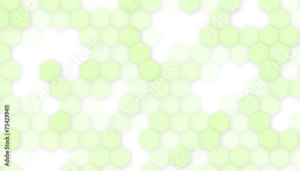 Fototapeta White horizontal hexagon texture. Hexagonal seamless light green mosaic marble vector pattern