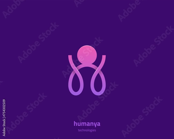 Fototapeta Creative colorful line people logo gradient