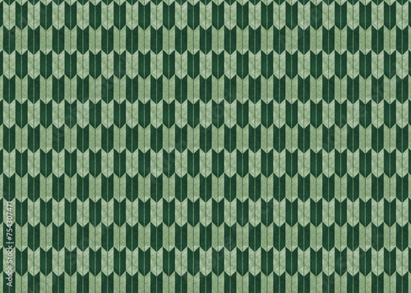 Obraz 和柄矢絣　和紙素材_緑