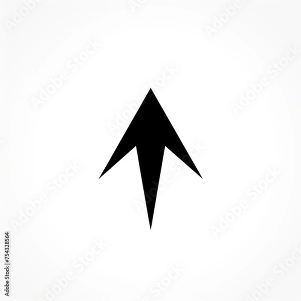 Fototapeta arrow black icon on a white background in minimalism сreated with Generative Ai