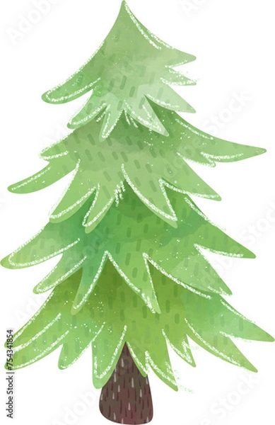 Obraz Christmas tree, illustration on white background