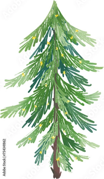 Obraz Christmas tree, illustration on white background