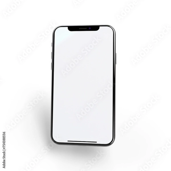 Fototapeta smartphone, 3D model in minimalism on a white background сreated with Generative Ai