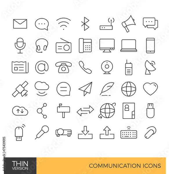 Obraz Communication Thin Line icons