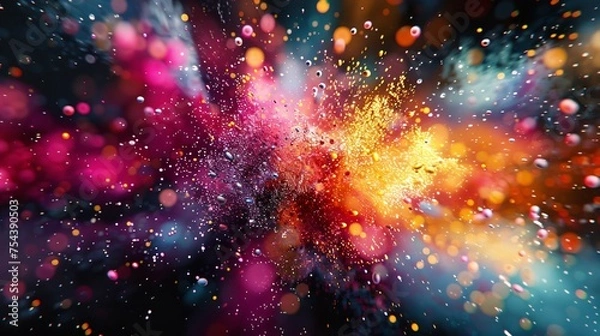 Fototapeta A burst of bright neon colors on a vibrant background.