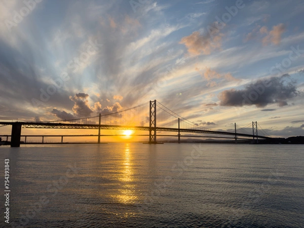 Fototapeta bridge at sunset