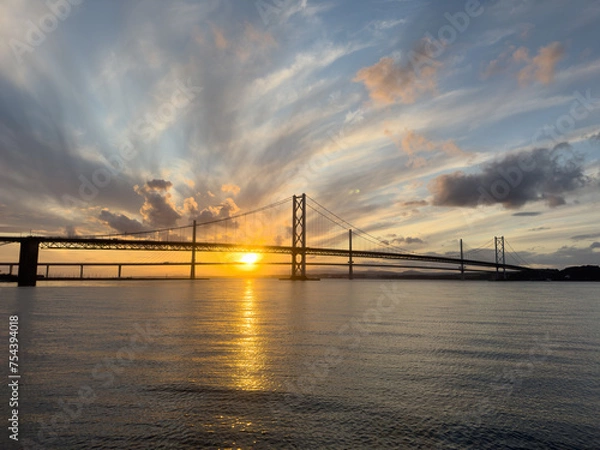 Fototapeta Forth Bridge at sunset