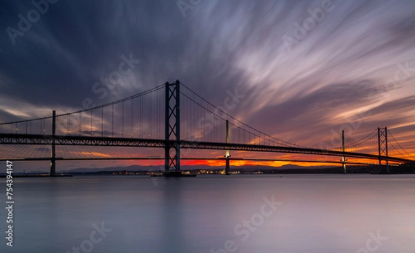 Fototapeta Forth Bridge at sunset