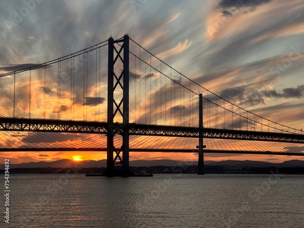 Fototapeta Forth Bridge at sunset