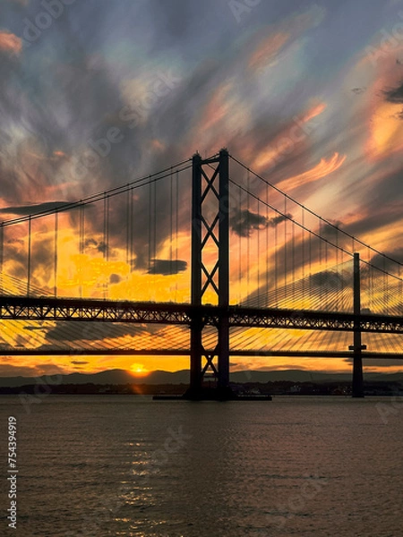 Fototapeta Forth Bridge at sunset
