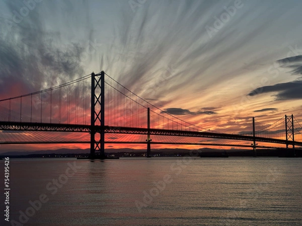 Fototapeta bridge at sunset
