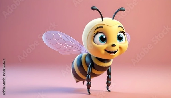 Obraz Cute and smiling bee