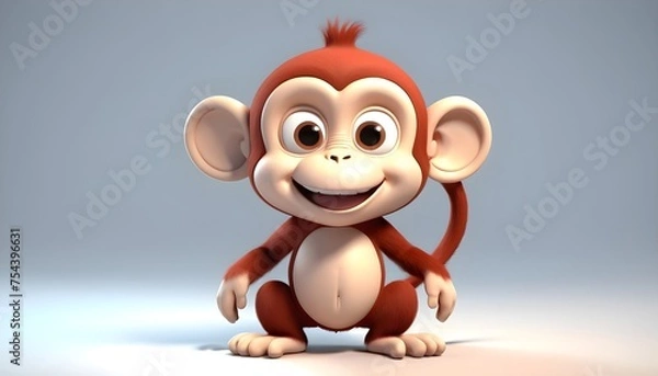 Obraz Cute and smiling monkey