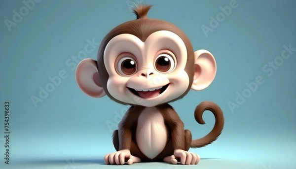 Fototapeta Cute and smiling monkey
