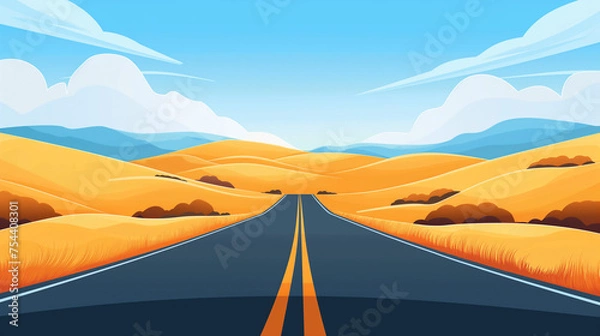 Fototapeta long road to destination