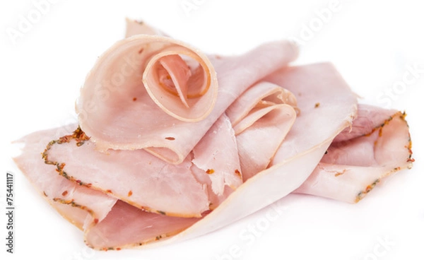 Fototapeta Ham isolated on white