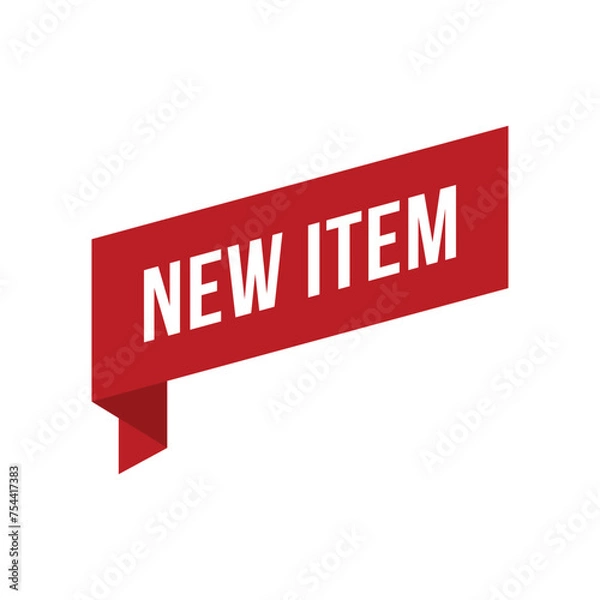 Fototapeta Red New Item Ribbon Vector Design Template