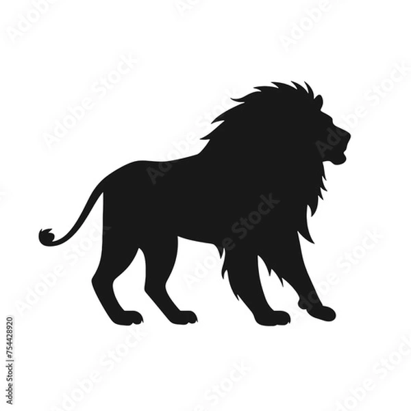 Obraz lion silhouette vector illustration template