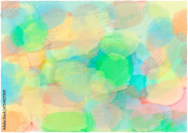 Fototapeta Watercolor illustration. Hand drawn background of colored spots and strokes of watercolor paint