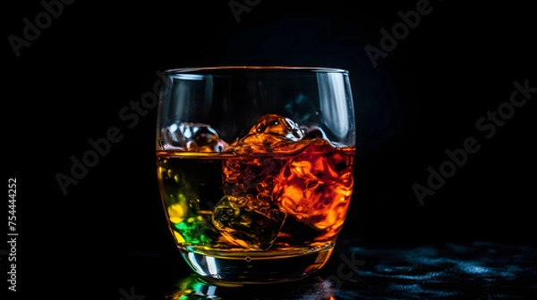 Fototapeta alcoholic drink on a black background