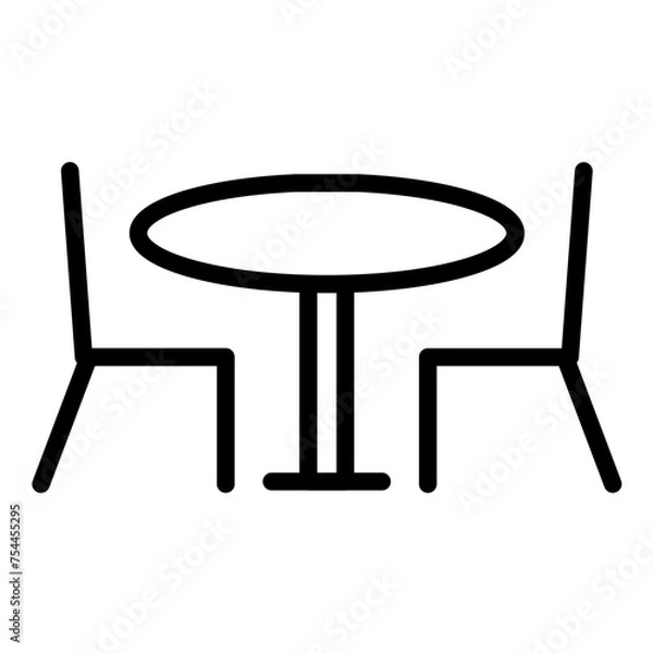 Fototapeta Vector Design Round Dining Table Icon Style