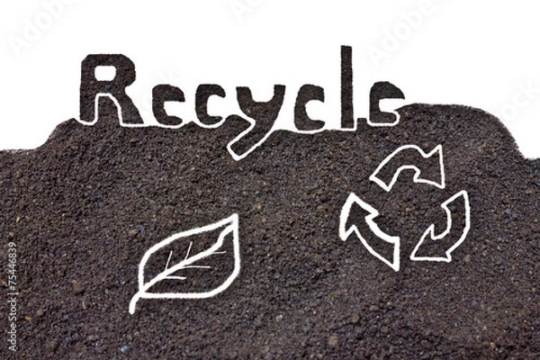 Obraz coffee grounds write recycle