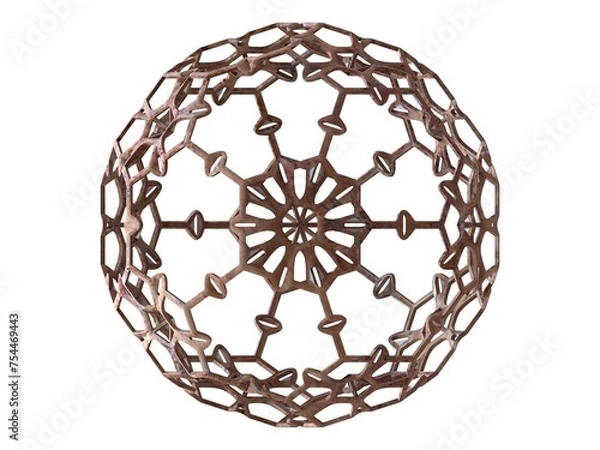 Fototapeta Wireframe Shape Sierpinski Buckyball 3D print model