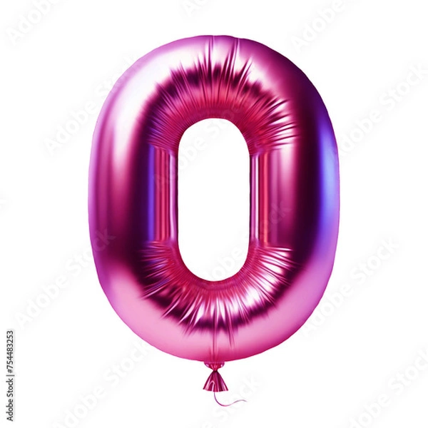 Obraz Pink balloon number zero