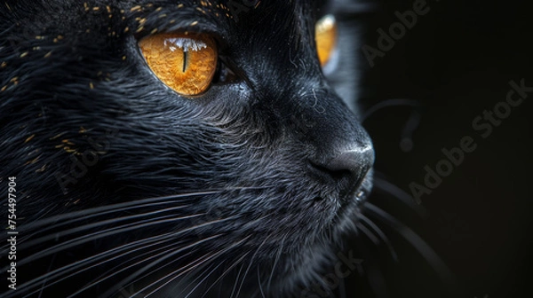 Obraz black cat portrait