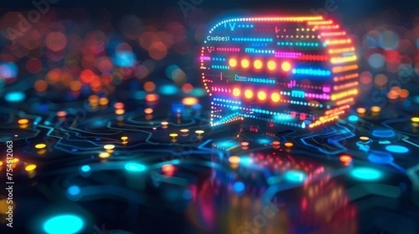 Obraz A Colorful Speech Bubble Overlay
