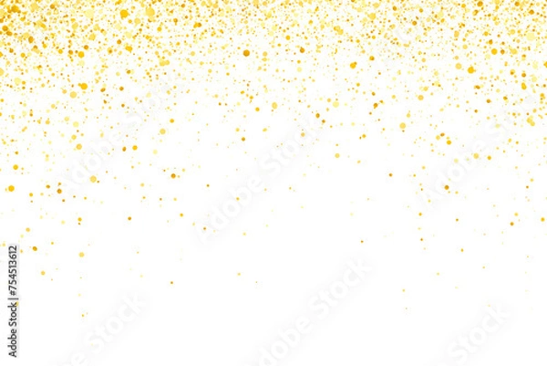 Fototapeta Gold glitter falling on transparent background. falling gold glitter confetti and texture. background with stars