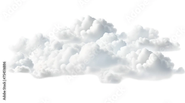 Fototapeta cloudscape: white fluffy cloud on transparent background