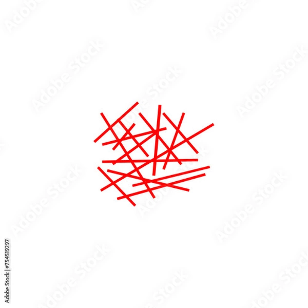 Fototapeta Red Random Chaotic Lines