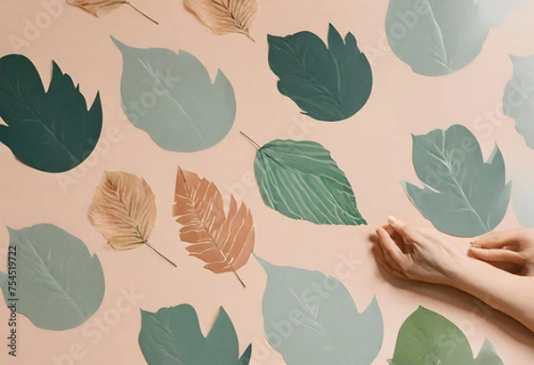 Obraz seamless background with leaves