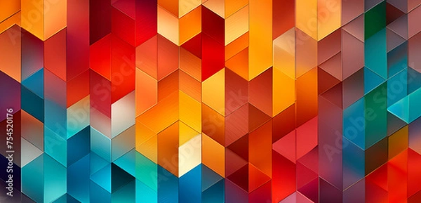 Fototapeta Vibrant Geometric Patterns for a Modern Aesthetic created with Generative AI technology