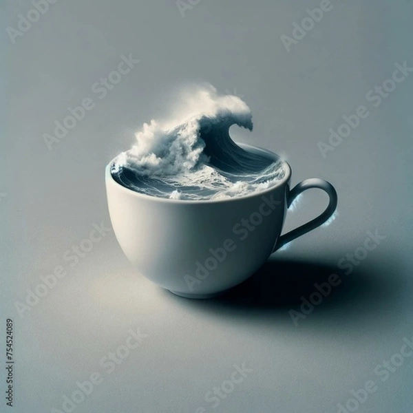 Fototapeta Creative Storm in Teacup, Conceptual Artistic Expression