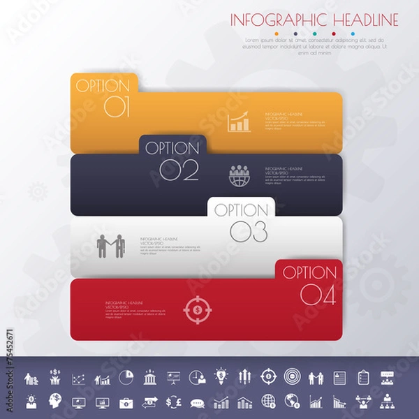 Fototapeta Design flat shadow template banners /graphic or website .Vector/