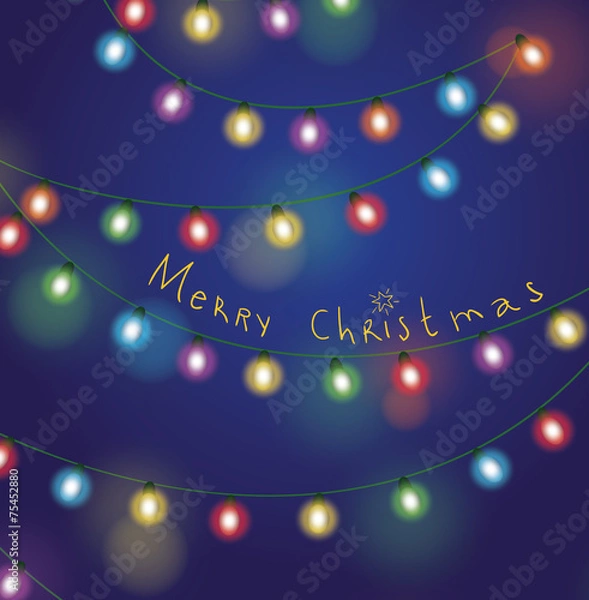 Obraz Christmas string lights. vector illustration.