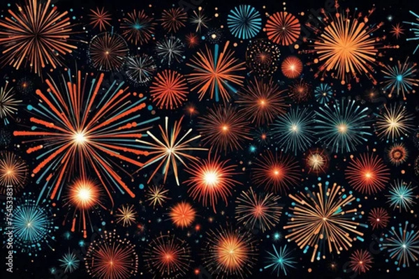 Fototapeta fireworks on the night sky