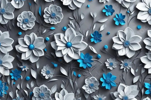 Obraz blue floral background