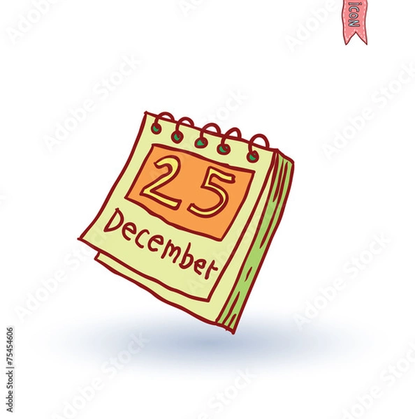 Fototapeta Paper december calender, vector illustration
