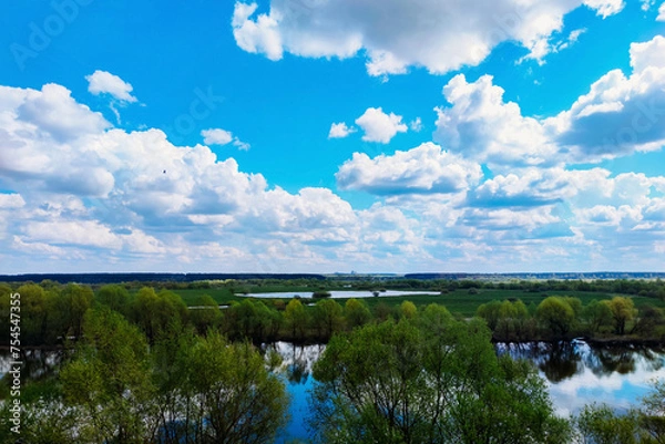 Obraz clouds over the river
