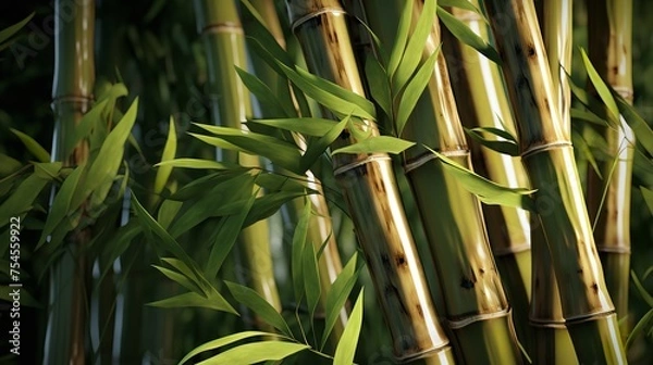 Fototapeta Texture with Bamboo Pattern 8K 4K Photorealistic