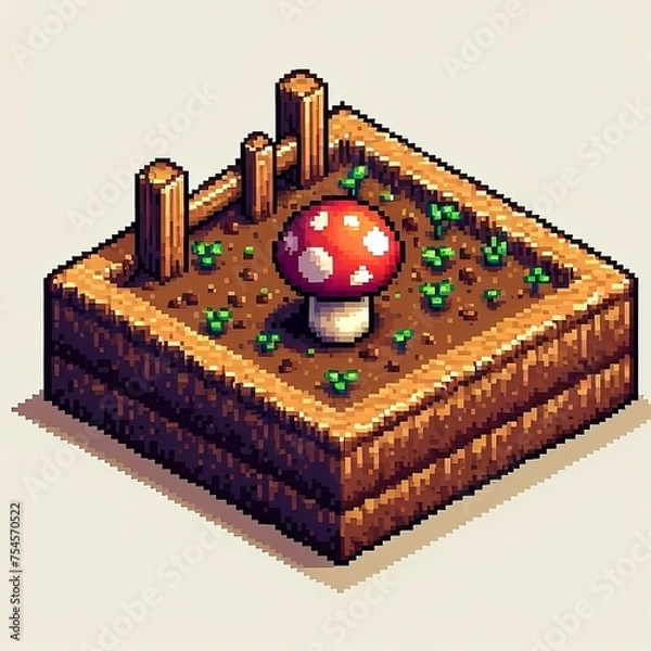 Obraz Isometric pixel art game