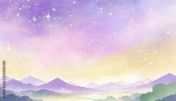 Fototapeta 春はあけぼの（和風イメージのイラスト背景）