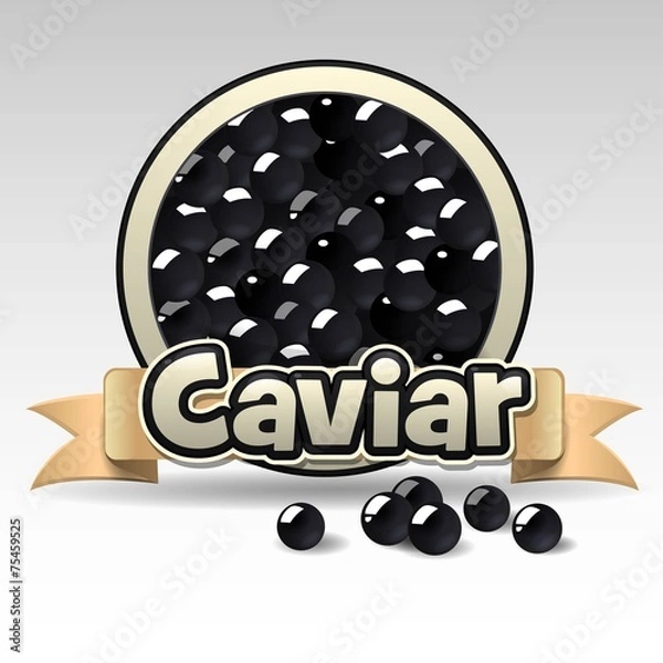 Obraz Black caviar label